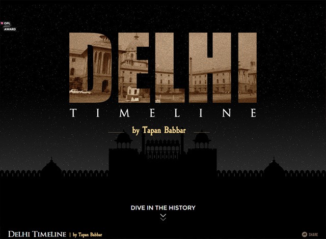 One-page website: Delhi Timeline