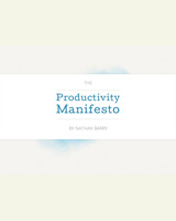 Cover of 'The Productivity Manifesto' by Nathan Davis with a pale blue and yellow watercolor background.