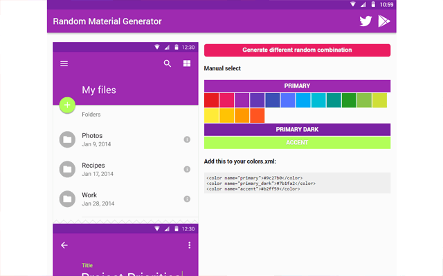 Random material generator example