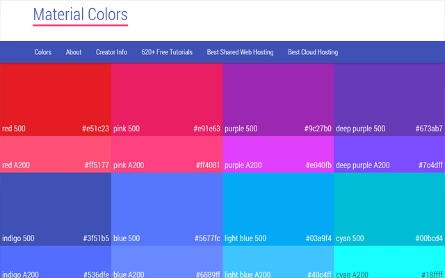 material design color swatches