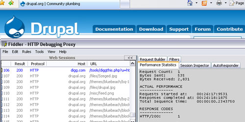 Screenshot - Fiddler2 IE Add-On