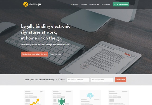 eversign home page