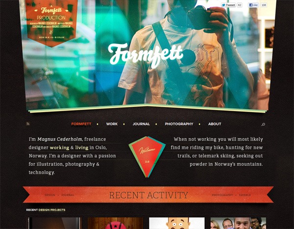 Textured website design example: Formfett