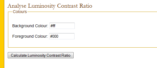 Luminosity Colour Contrast Ratio Analyser