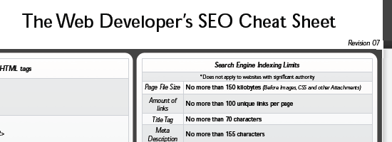 The Web Developer's SEO Cheat Sheet - screen shot