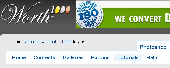 Worth1000: Photoshop Tutorials - screen shot.