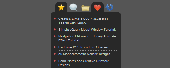 jQuery Tabbed Interface screen shot.