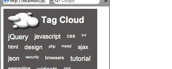 Building a jQuery-Powered Tag-Cloud screen shot.