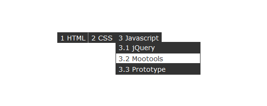 multilevel Dropdown menu with CSS and jQuery screen shot.