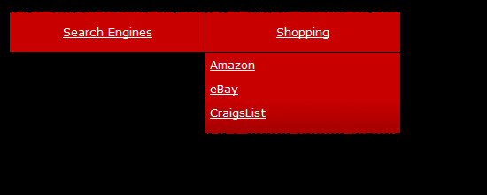 jQuery & CSS Example - Dropdown Menu screen shot.