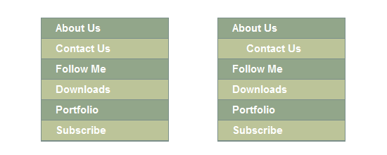 Navigation List menu + jQuery Animate Effect Tutorial screen shot.