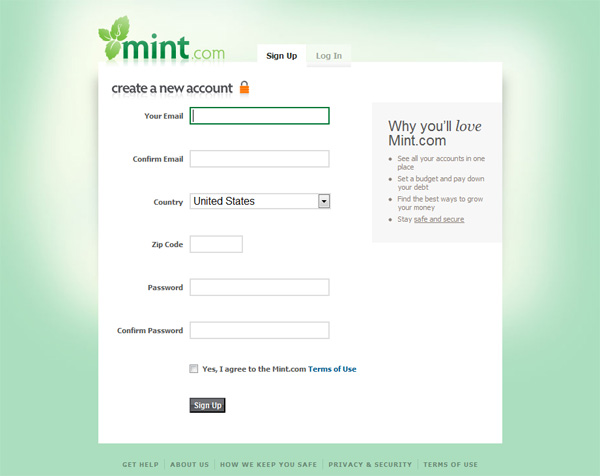 08 mint signup form