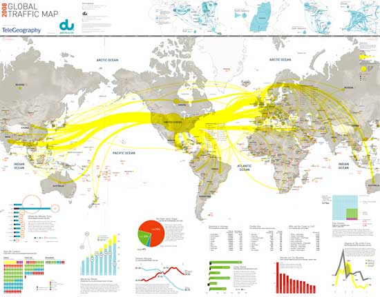 Global Internet Traffic Flow Map