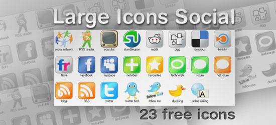 Free Set of Social Media Icons - Large Icons Social