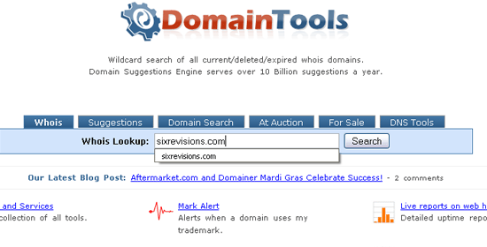 Domain Tools - screen shot.