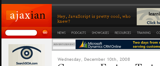 Ajaxian - screen shot.