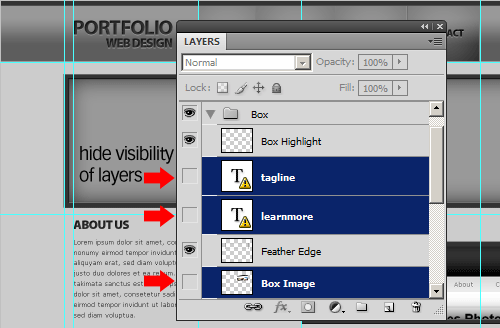 Toggle layer visibility