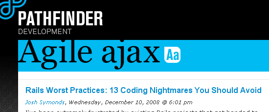 Agile Ajax - screen shot.