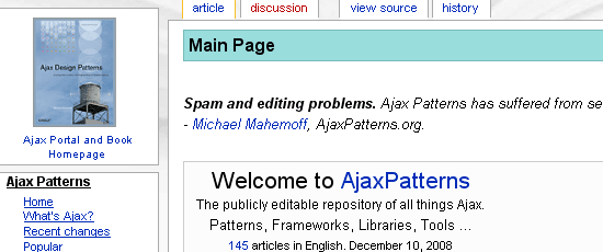 Ajax Patterns - screen shot.