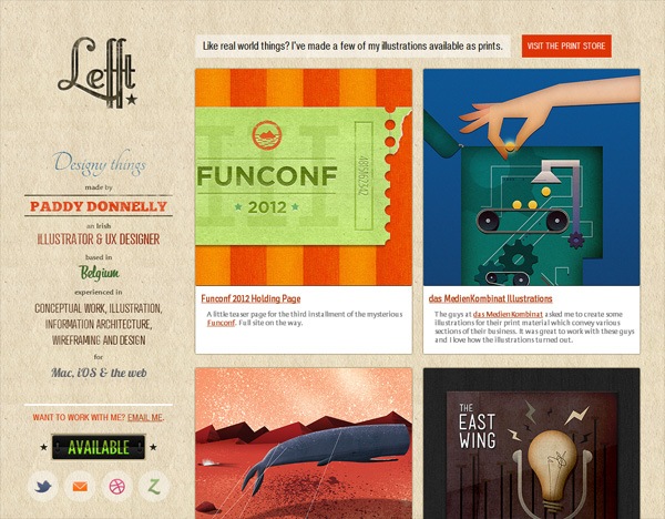 Textured website design example: Lefft