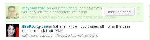 Mark Tweets as Seen - screen shot.