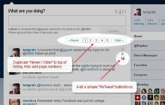 Retweet pagination - idea.