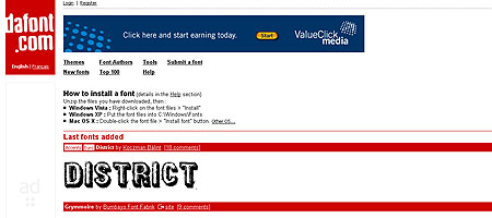 dafont.com - screen shot.