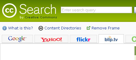 Creative Commons Search - screen shot.