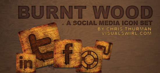 Burnt Wood: A Social Media Icon Set