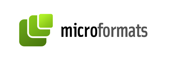 Logo of Microformats with a stylized green 'μ' symbol followed by the word 'microformats'.