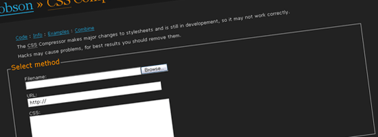 CSS Compressor - screen shot.