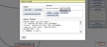 WWW SQL Designer - Screenshot