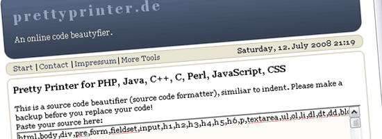 prettyprinter.de - screen shot.