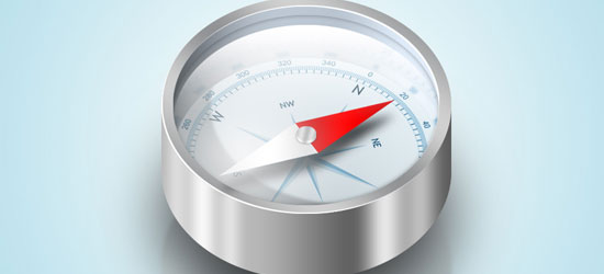 Detailed Compass Icon in Photoshop - screen shot.