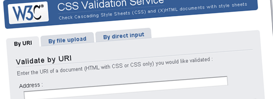 The W3C CSS Validation Service - screen shot.