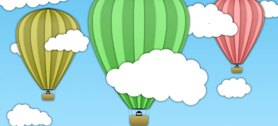 Cartoon Hot Air Balloon Scene - screen shot.