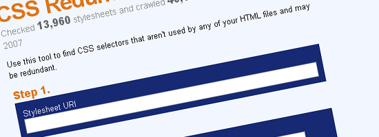 CSS Redundancy Checker - screen shot.