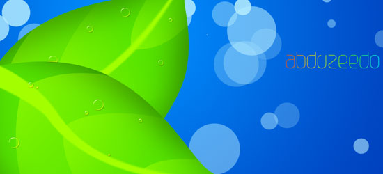 Splashy Leaf Wallpaper In Photoshop - screen shot.