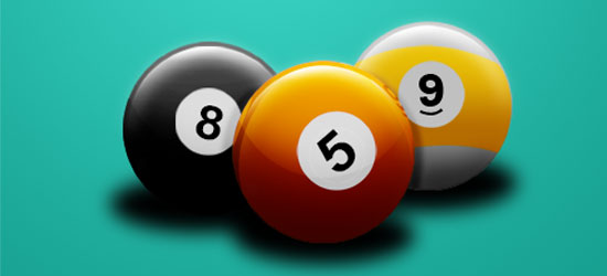 Billiard Balls in Photoshop - screen shot.