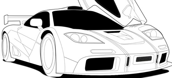 Drawing a Car Lineart in Photoshop - screen shot.