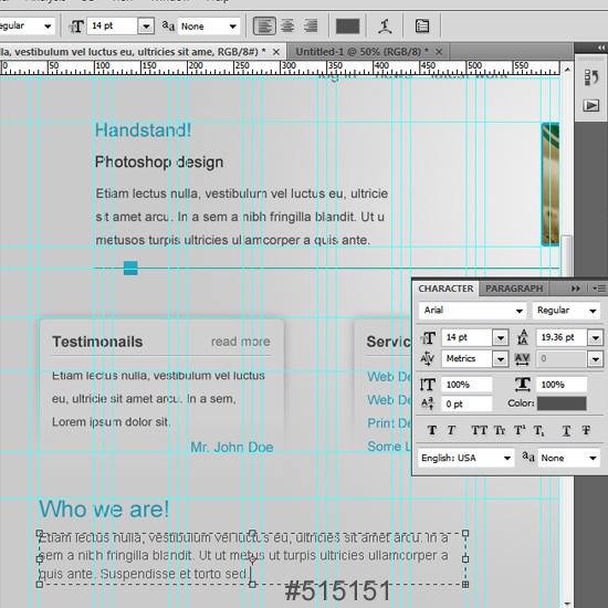 Creating the main content area