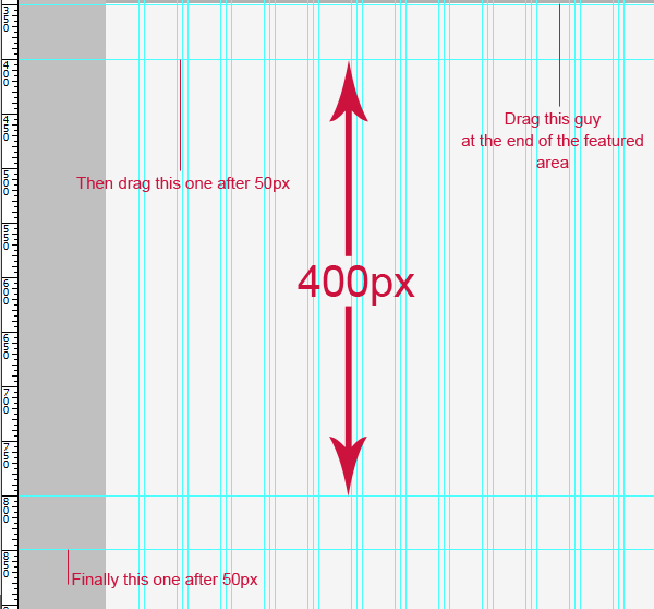 Drag a couple of horizontal guides