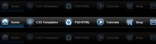 CSS Navigation with Glowing Icons