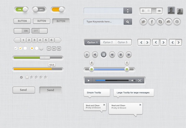 Clean UI Kit PSD
