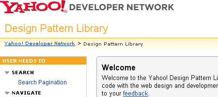 Yahoo! Design Pattern Library Screenshot