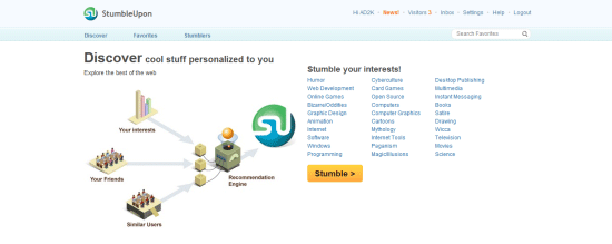 StumbleUpon encourages people to make friends and invest themselves socially.