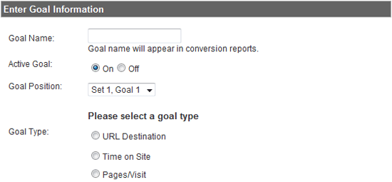 Adding a Goal in Google Analytics