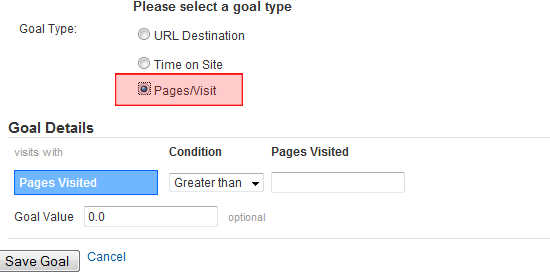 Adding a Goal in Google Analytics