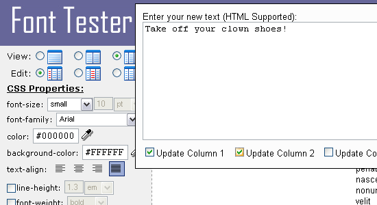 Font Tester - screen shot.