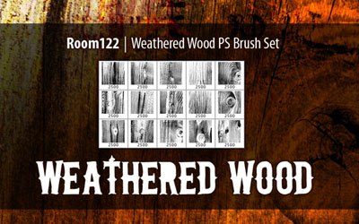 Weathered Wood Photoshop Brushes - screen shot.